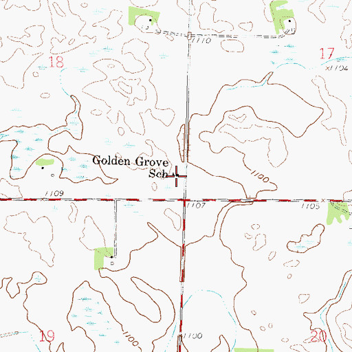 Topographic Map of Golden Grove School, MN