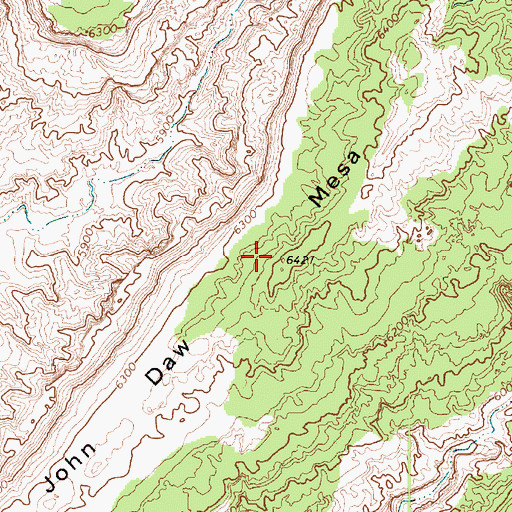 Topographic Map of John Daw Mesa, AZ