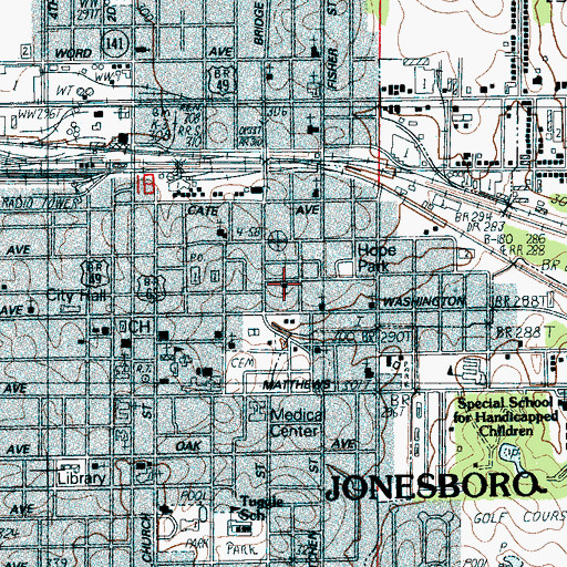 Topographic Map of Carter Temple Christian Methodist Episcopal Church, AR