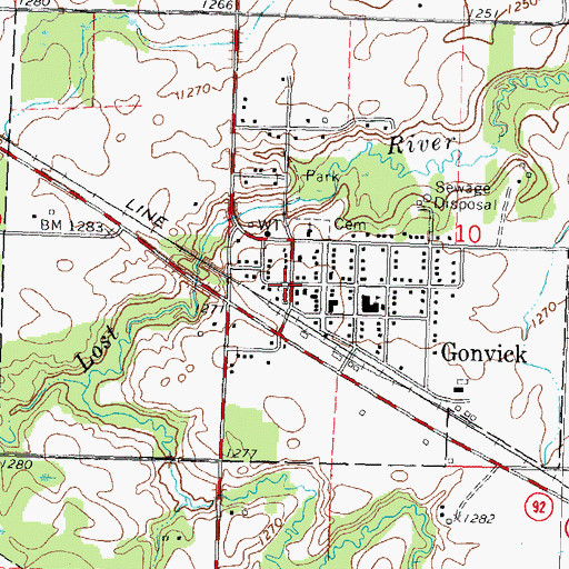 Topographic Map of Gonvick, MN