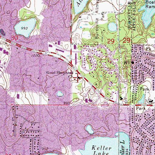 Topographic Map of Good Shepherd Church, MN