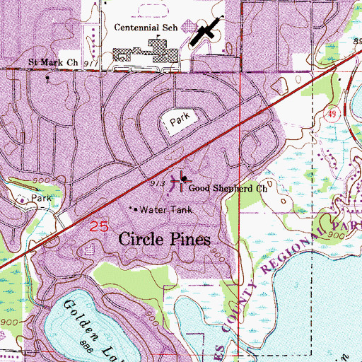 Topographic Map of Good Shepherd Church, MN