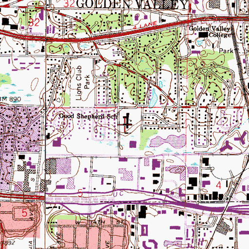 Topographic Map of Good Shepherd Catholic School, MN