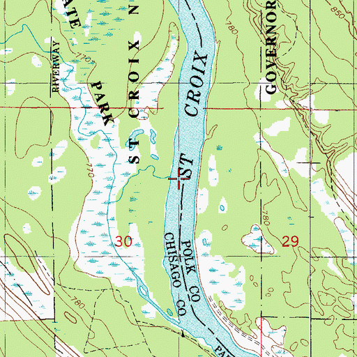Topographic Map of Goose Creek, MN