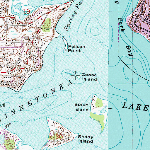 Topographic Map of Goose Island, MN