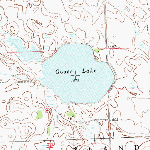 Topographic Map of Goose Lake, MN