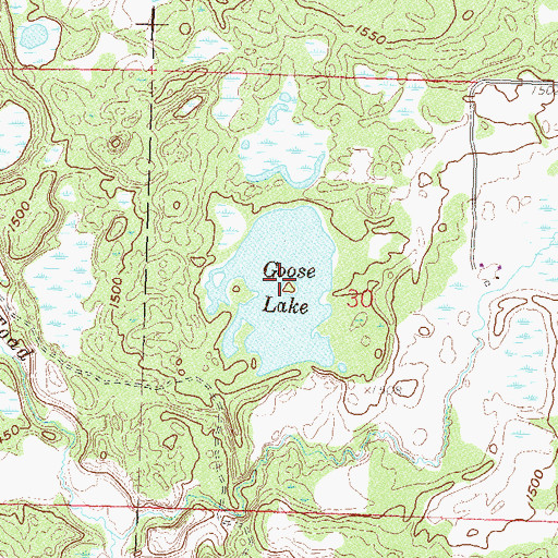 Topographic Map of Goose Lake, MN