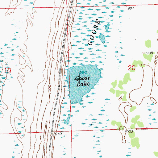 Topographic Map of Goose Lake, MN