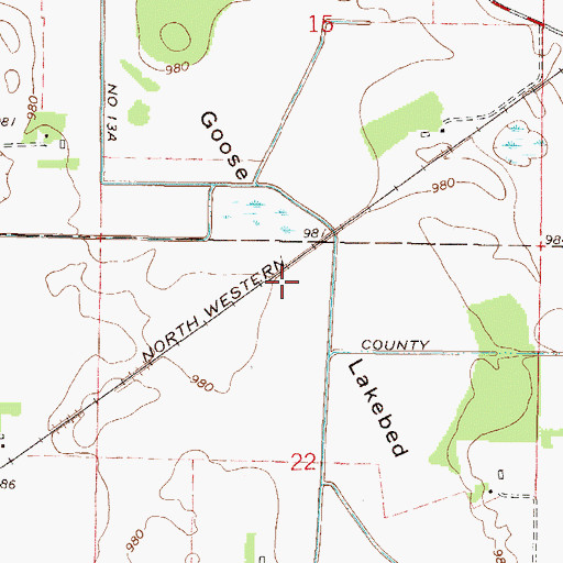 Topographic Map of Goose Lakebed, MN