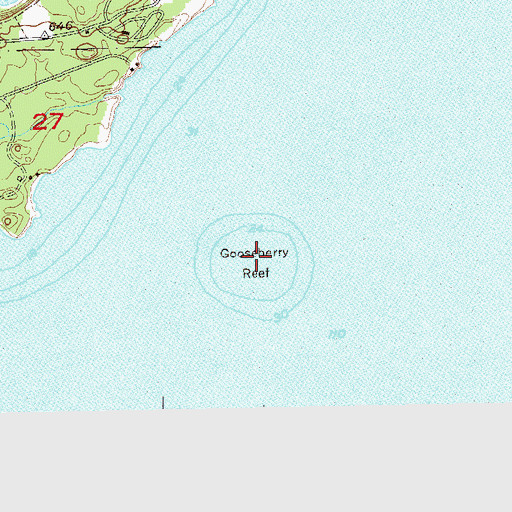 Topographic Map of Gooseberry Reef, MN