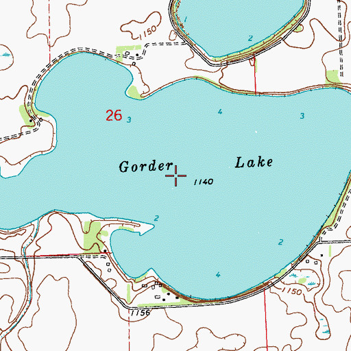 Topographic Map of Gorder Lake, MN