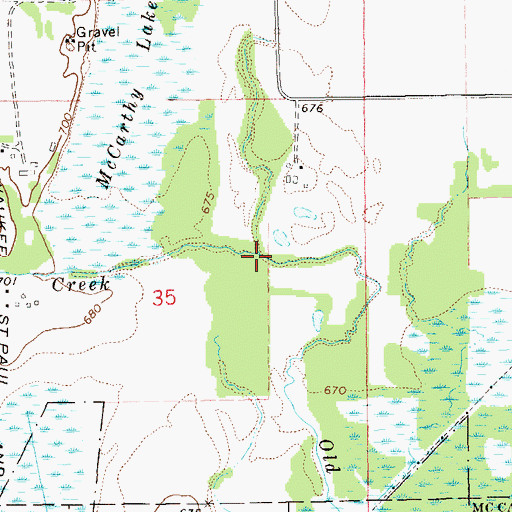 Topographic Map of Gorman Creek, MN