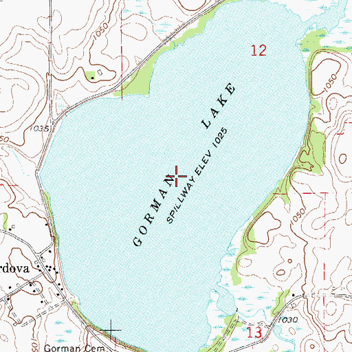 Topographic Map of Gorman Lake, MN