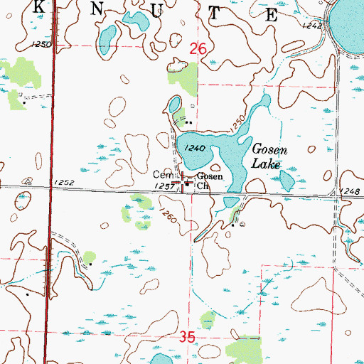 Topographic Map of Gosen Church, MN