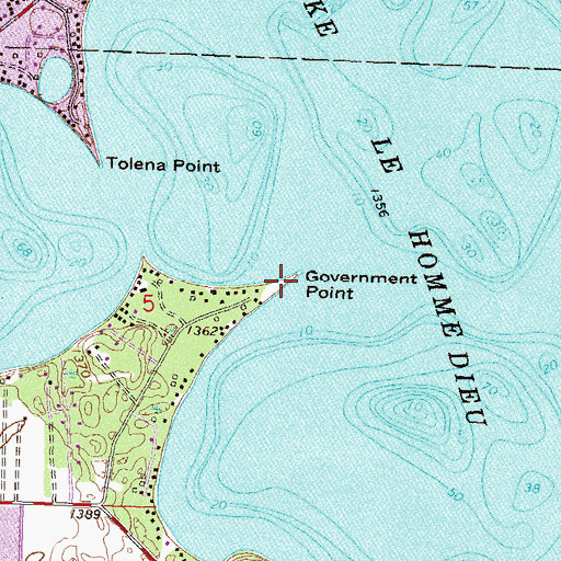 Topographic Map of Government Point, MN