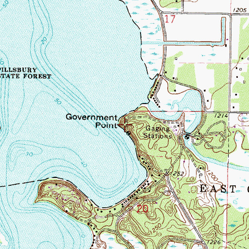 Topographic Map of Government Point, MN