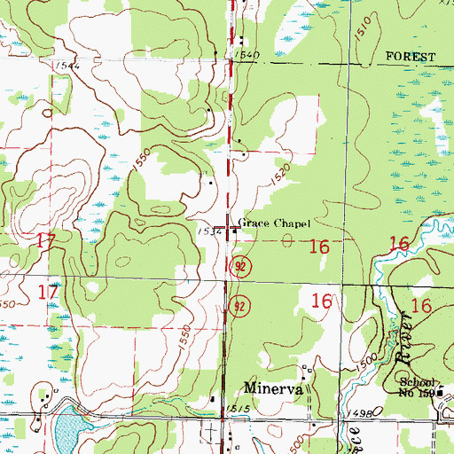 Topographic Map of Grace Chapel, MN