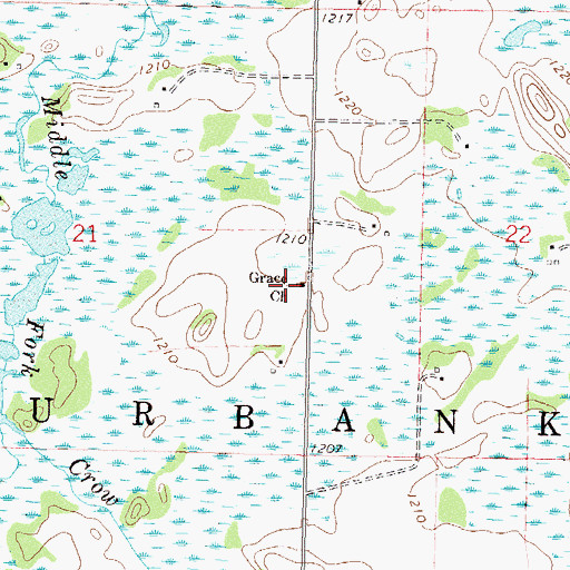 Topographic Map of Grace Church, MN