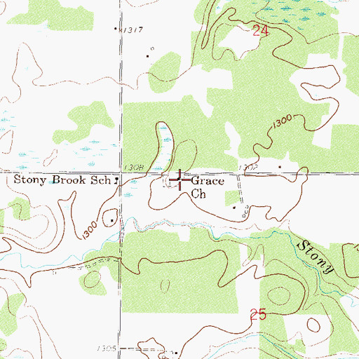 Topographic Map of Grace Church, MN