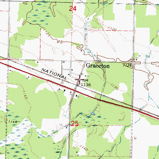 Topographic Map of Graceton, MN