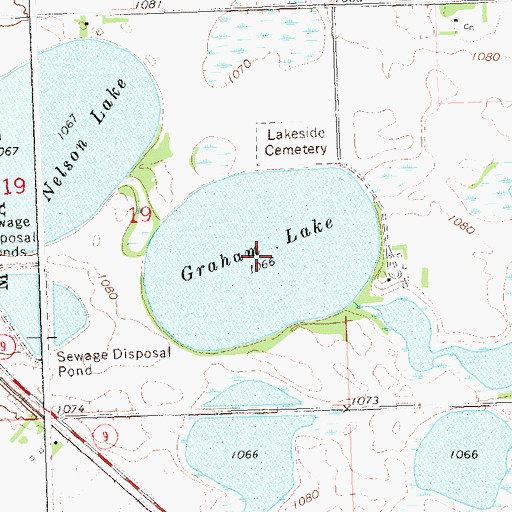 Topographic Map of Graham Lake, MN