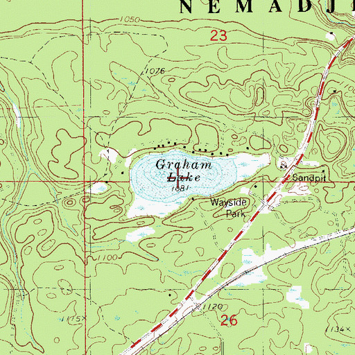 Topographic Map of Graham Lake, MN