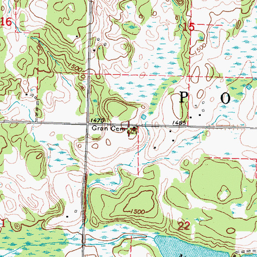 Topographic Map of Gran Cemetery, MN