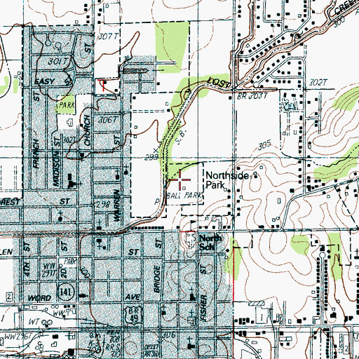 Topographic Map of Northside Park, AR
