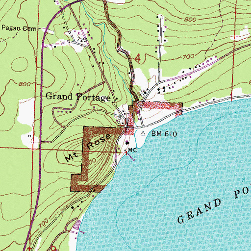 Topographic Map of Grand Portage, MN