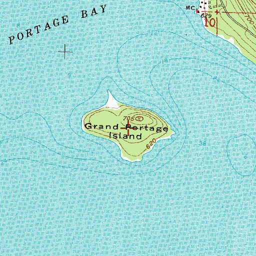 Topographic Map of Grand Portage Island, MN