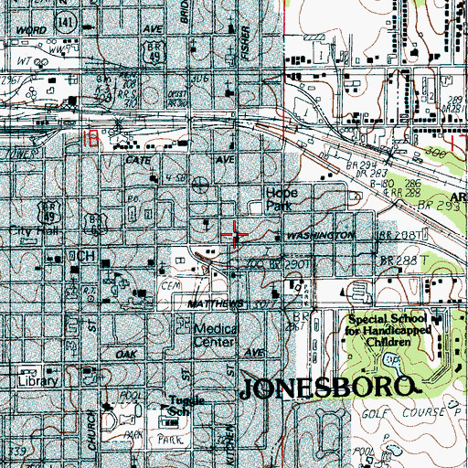 Topographic Map of Saint Paul Missionary Baptist Church, AR