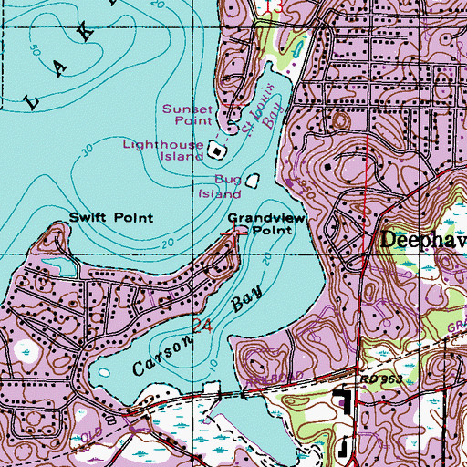 Topographic Map of Grandview Point, MN