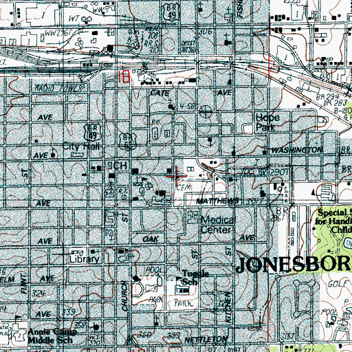 Topographic Map of Saint Pauls African Methodist Episcopal Church, AR