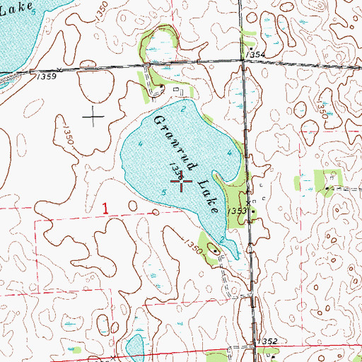Topographic Map of Granrud Lake, MN