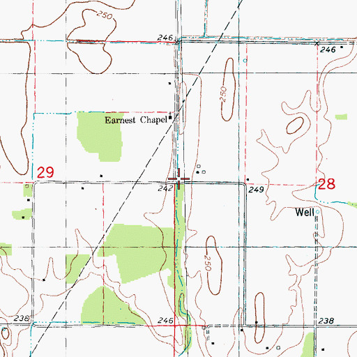 Topographic Map of Browns Mill (historical), AR
