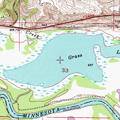 Topographic Map of Grass Lake, MN