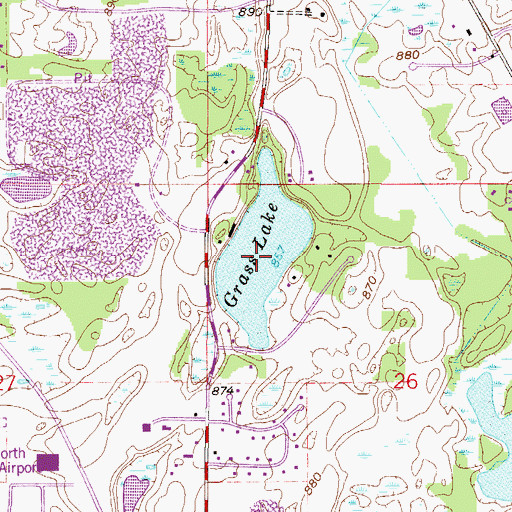 Topographic Map of Grass Lake, MN