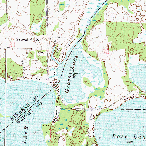Topographic Map of Grass Lake, MN