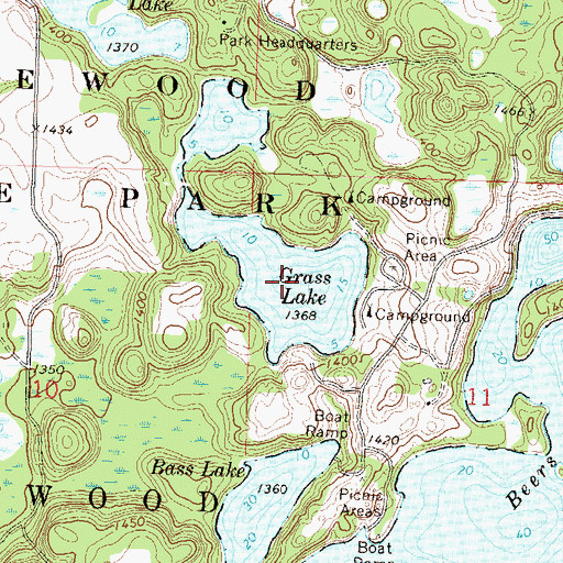 Topographic Map of Grass Lake, MN