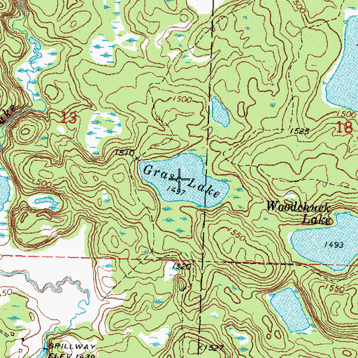 Topographic Map of Grass Lake, MN