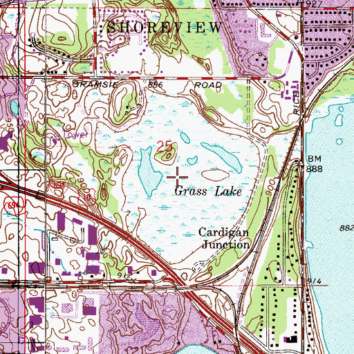 Topographic Map of Grass Lake, MN