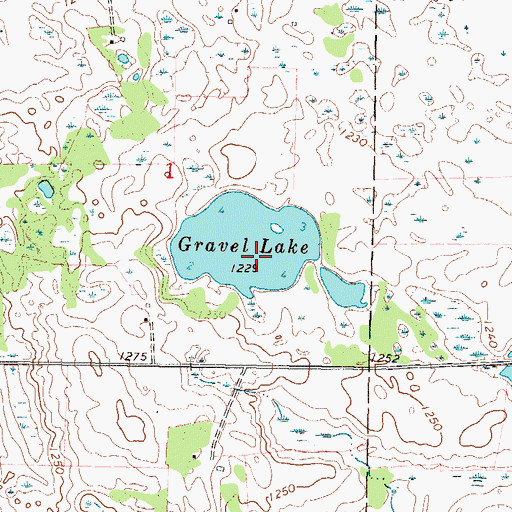 Topographic Map of Gravel Lake, MN
