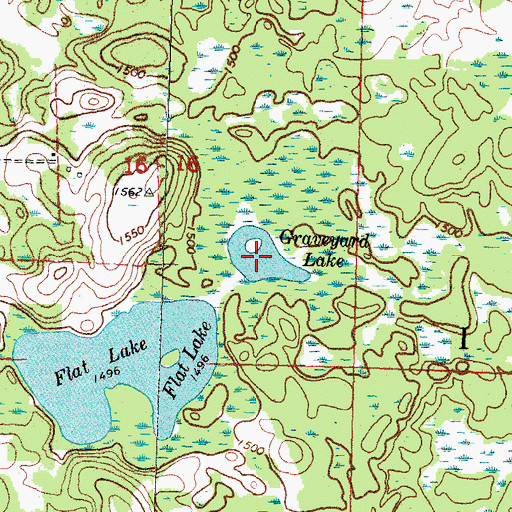 Topographic Map of Graveyard Lake, MN