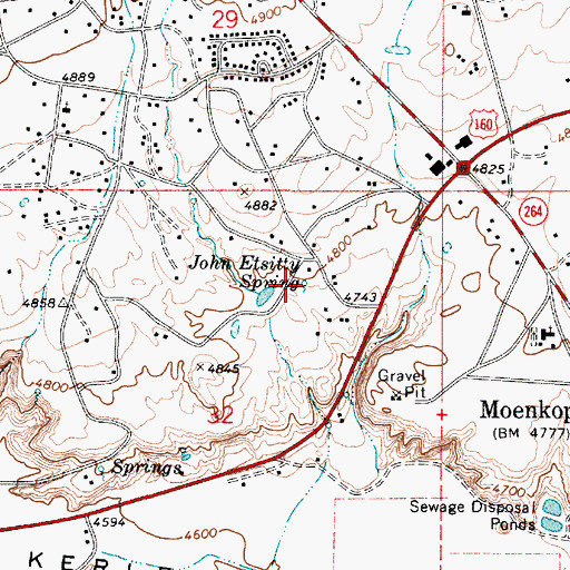 Topographic Map of John Etsitty Spring, AZ
