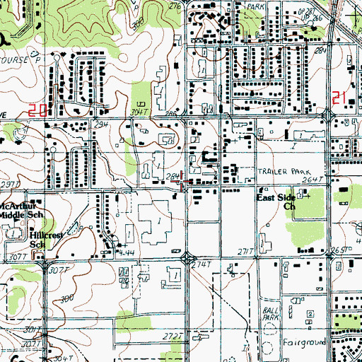 Topographic Map of Forest Home School (historical), AR