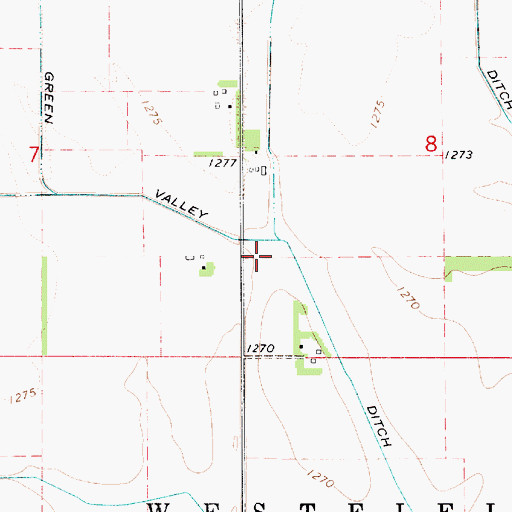 Topographic Map of Green Valley Ditch, MN
