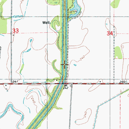 Topographic Map of Fowler Ford (historical), AR