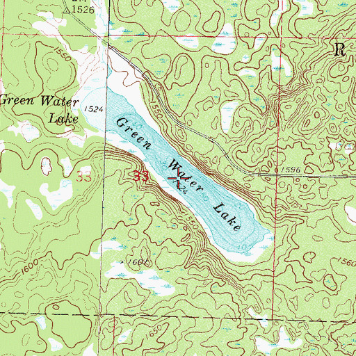 Topographic Map of Green Water Lake, MN