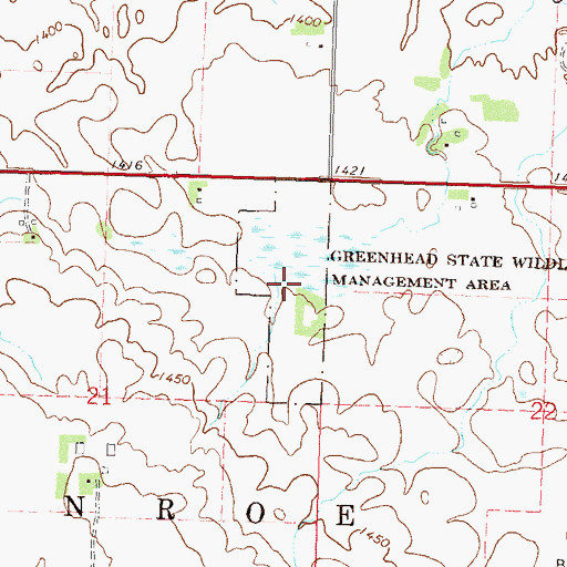 Topographic Map of Greenhead State Wildlife Management Area, MN