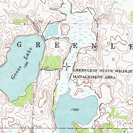 Topographic Map of Greenleaf State Wildlife Management Area, MN